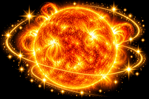 Leuchtende Sonne als Symbol für das Sonnen-Lotto